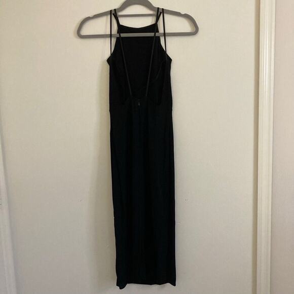 Reformation Black Open Back Midi Dress Strappy Classic Size 0 - XS - Picture 9 of 11